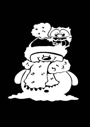 Снеговик − вытынанка 15