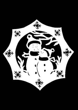 Снеговик − вытынанка 17