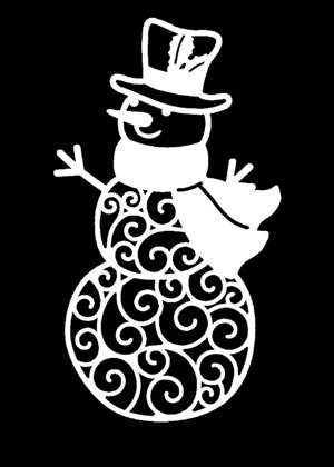 Снеговик − вытынанка 18