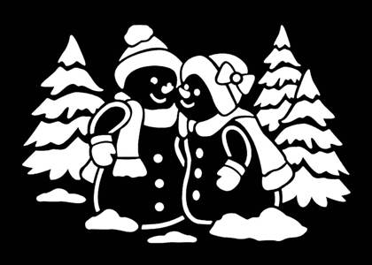 Снеговик − вытынанка 19