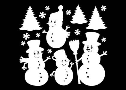 Снеговик − вытынанка 20