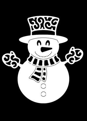 Снеговик − вытынанка 4