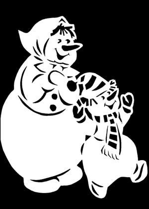 Снеговик − вытынанка 5