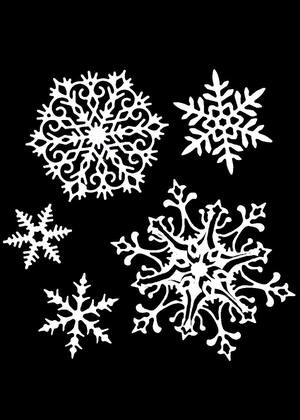 Трафареты Снежинки Снежинки − трафарет 16