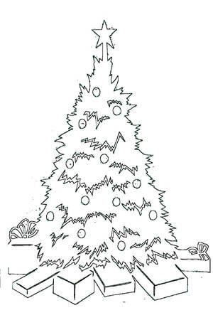 Ёлочки − трафарет 1