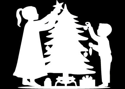 Ёлочки − трафарет 13