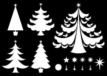 Ёлочки − трафарет 16