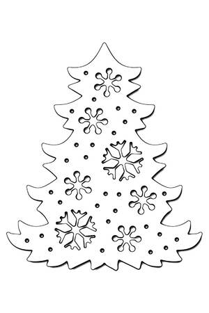 Ёлочки − трафарет 2