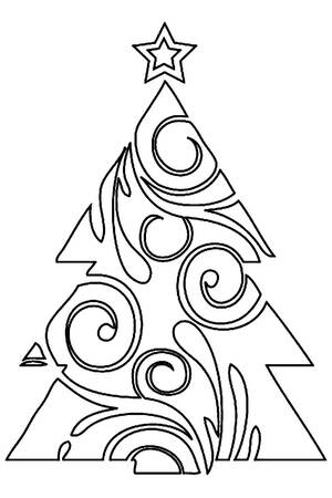 Ёлочки − трафарет 3