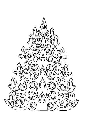 Ёлочки − трафарет 4