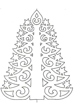 Ёлочки − трафарет 5