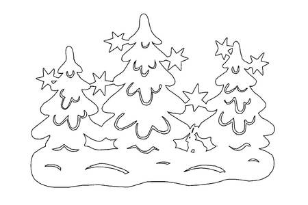 Ёлочки − трафарет 7