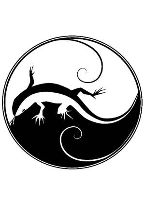 Ящерица − трафарет 1