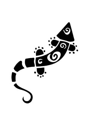 Ящерица − трафарет 10