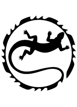 Ящерица − трафарет 11