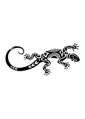 Ящерица − трафарет 12