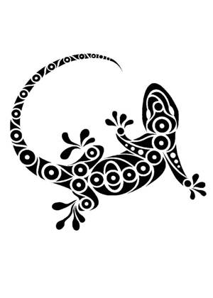 Ящерица − трафарет 13