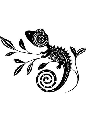 Ящерица − трафарет 15