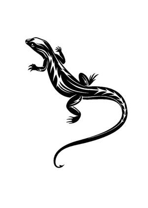 Ящерица − трафарет 16