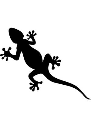 Ящерица − трафарет 17