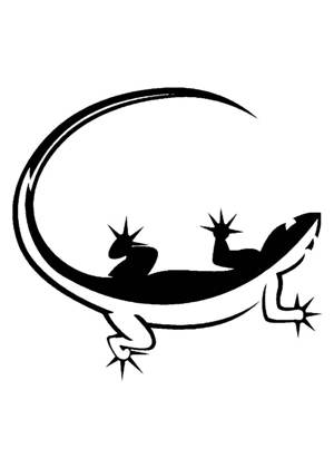 Ящерица − трафарет 18