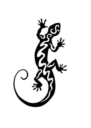 Ящерица − трафарет 2