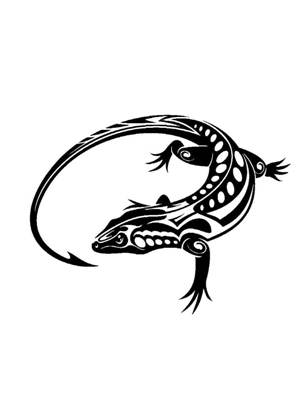 Ящерица − трафарет 4