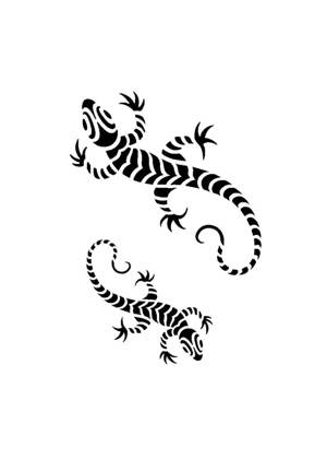 Ящерица − трафарет 6