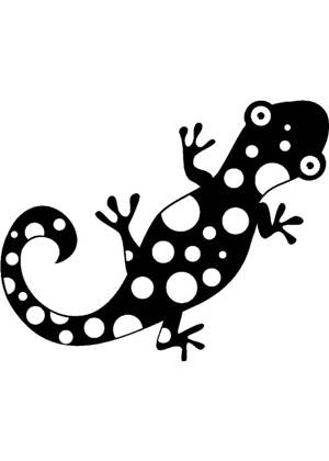 Ящерица − трафарет 7