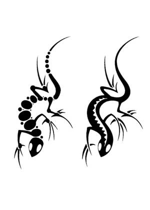 Ящерица − трафарет 9