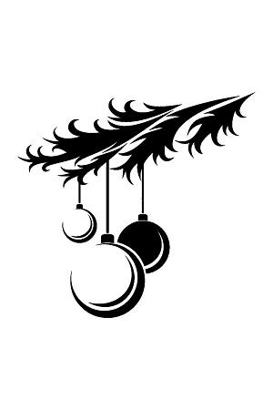 Елочные Игрушки − трафарет 11