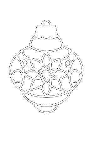 Елочные Игрушки − трафарет 12