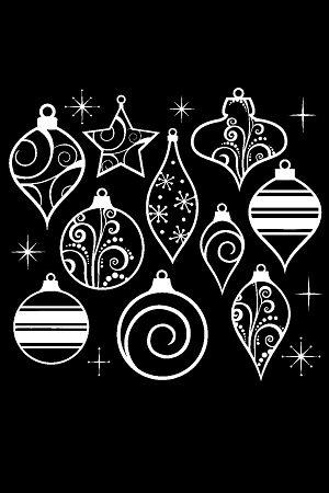 Елочные Игрушки − трафарет 13