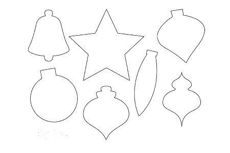 Елочные Игрушки − трафарет 14