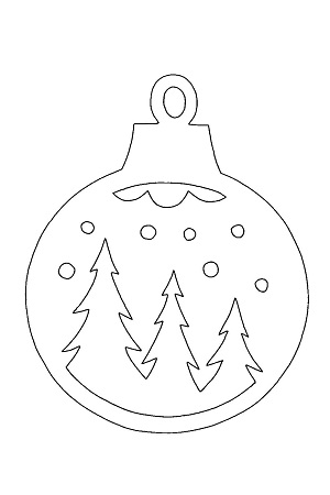 Елочные Игрушки − трафарет 16
