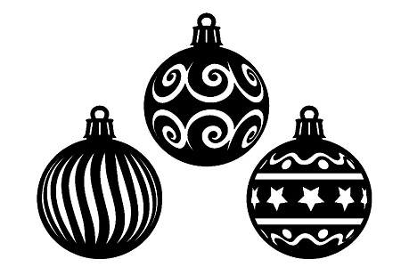 Елочные Игрушки − трафарет 17