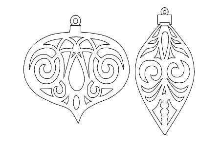 Елочные Игрушки − трафарет 18
