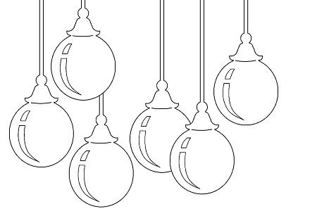 Елочные Игрушки − трафарет 19