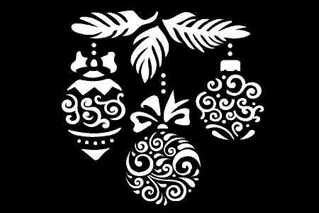 Елочные Игрушки − трафарет 24