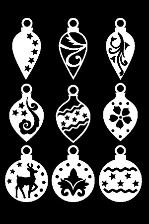 Елочные Игрушки − трафарет 26