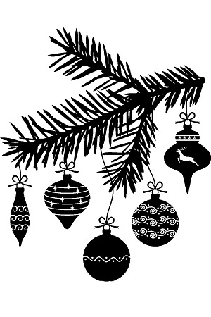 Елочные Игрушки − трафарет 27