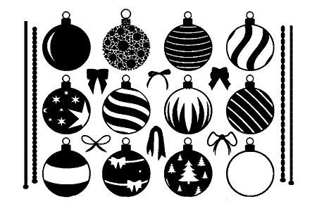 Елочные Игрушки − трафарет 28