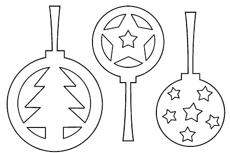 Елочные Игрушки − трафарет 3