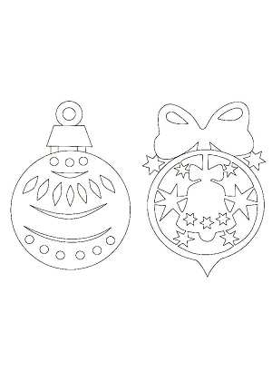 Елочные Игрушки − трафарет 32