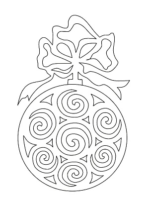 Елочные Игрушки − трафарет 34