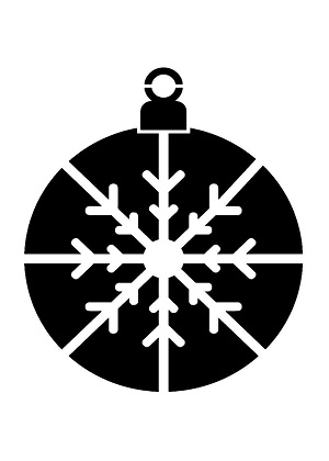 Елочные Игрушки − трафарет 36