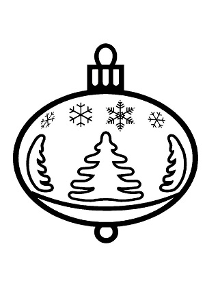 Елочные Игрушки − трафарет 37