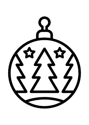 Елочные Игрушки − трафарет 40
