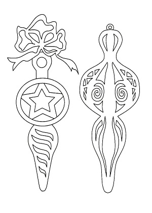 Елочные Игрушки − трафарет 41