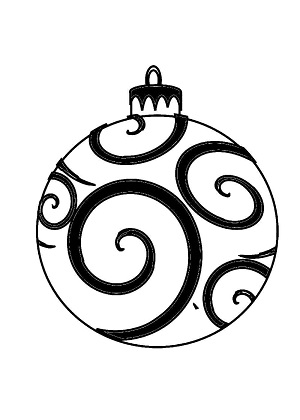 Елочные Игрушки − трафарет 45